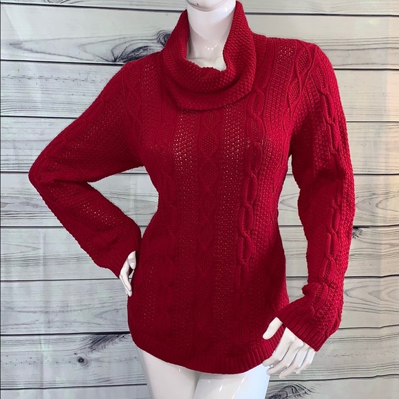 S0LD——Jeanne Pierre cowl neck knit sweater top - Picture 8 of 9